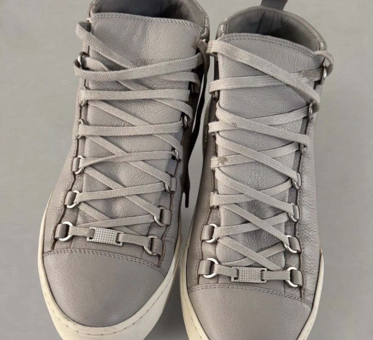 Balenciaga Balenciaga Chevre Hamilton Arena Grey Leather Hightop 42 Size US 9 / EU 42 - 3 Thumbnail