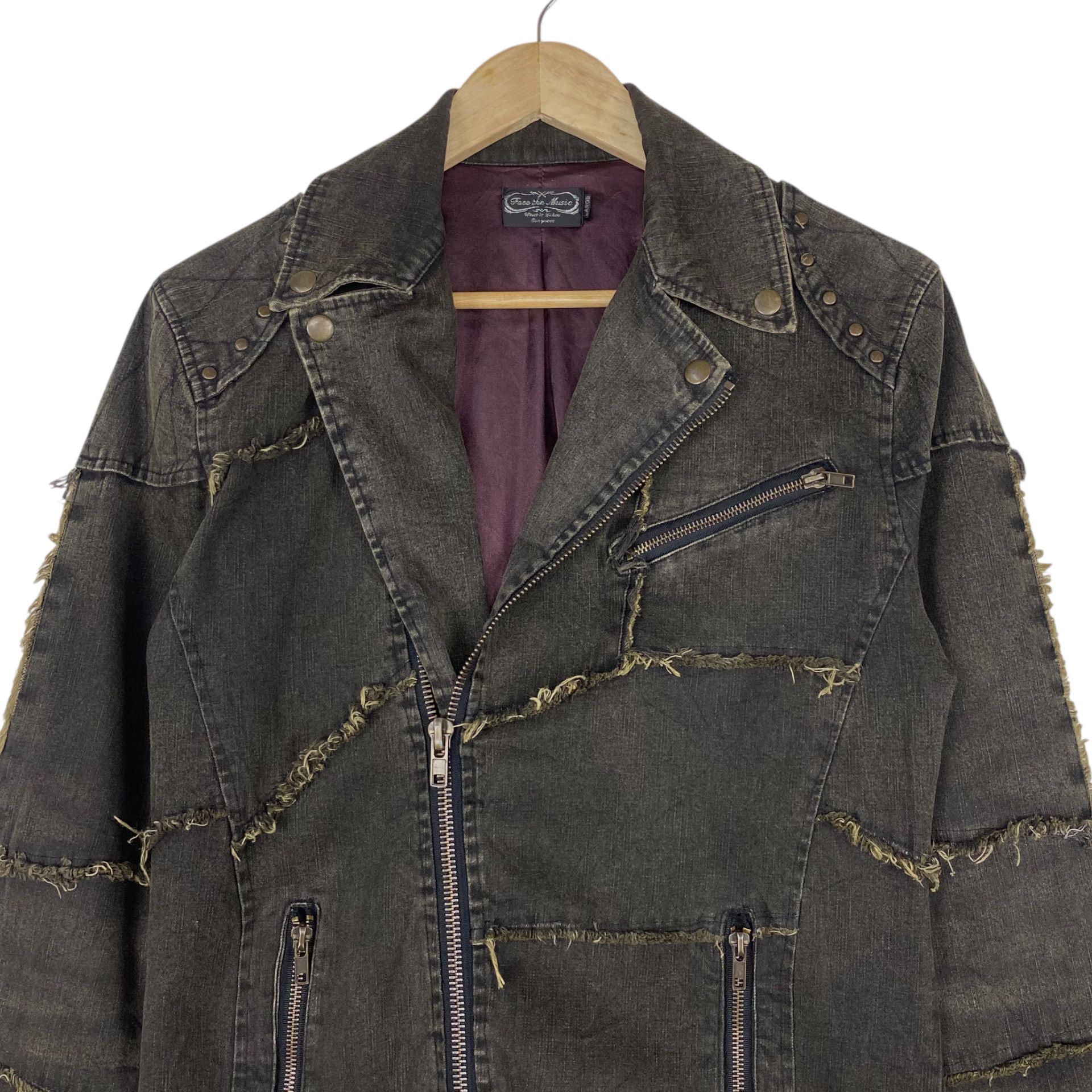 If Six Was Nine 💥CONQUEST JAPAN BIKER BONDAGE PATCHWORK JACKET Size US M / EU 48-50 / 2 - 4 Thumbnail