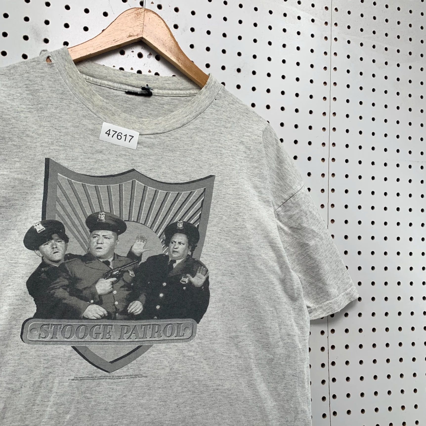 Vintage Vintage 3 Stooges Shirt Mens XL Gray Stooge Police Patrol USA Shirt Size US XL / EU 56 / 4 - 5 Thumbnail