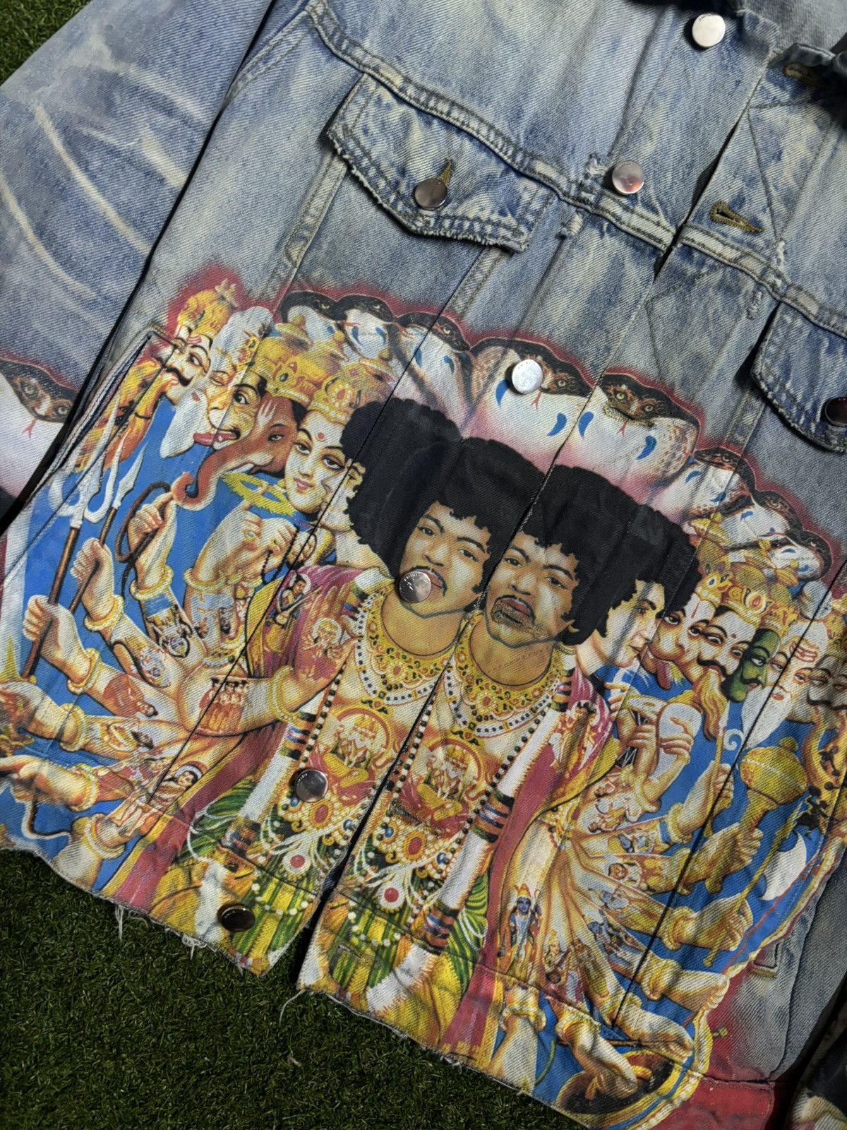 Amiri AMIRI Jimi Hendrix Denim Trucker Jacket Size US XL / EU 56 / 4 - 4 Thumbnail