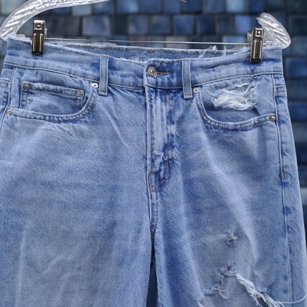 American Eagle Outfitters VINTAGE American Eagle Womens 90s Straight Jeans Blue 6 Mid Rise Distressed Jeans Regular Womens Size 30" / US 8 / IT 44 - 1 Thumbnail