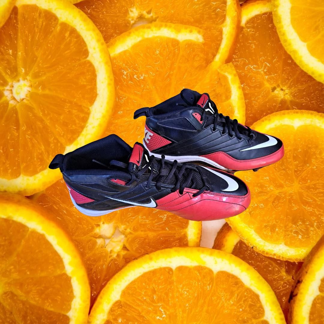Nike Nike Black, Red and White Get Fast High Top Cleat Model 4422 Size US 12 / EU 45 - 2 Thumbnail