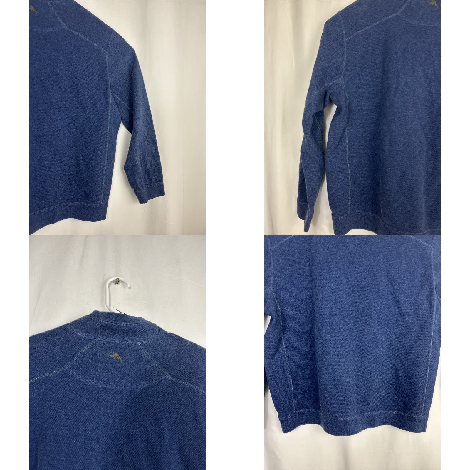 Tommy Bahama VINTAGE Tommy Bahama Mens XL Navy Blue Brown Reversible 1/4 Zip Pullover Sweater Size US XL / EU 56 / 4 - 8 Thumbnail