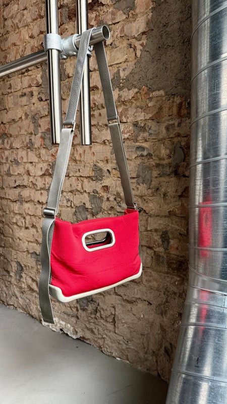 Prada Vintage Prada Neoprene / Rubber Handbag Red Size ONE SIZE - 7 Thumbnail