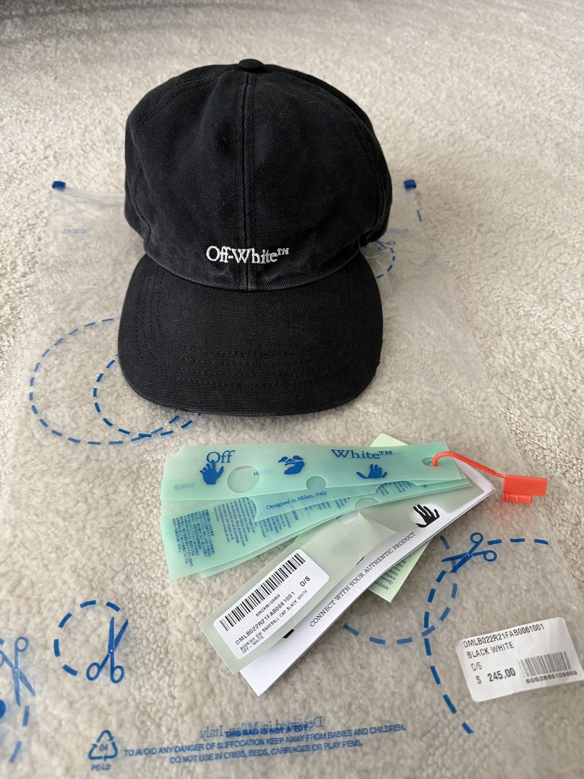 Off-White Off White Baseball Cap in Washed Black Size ONE SIZE - 9 Thumbnail