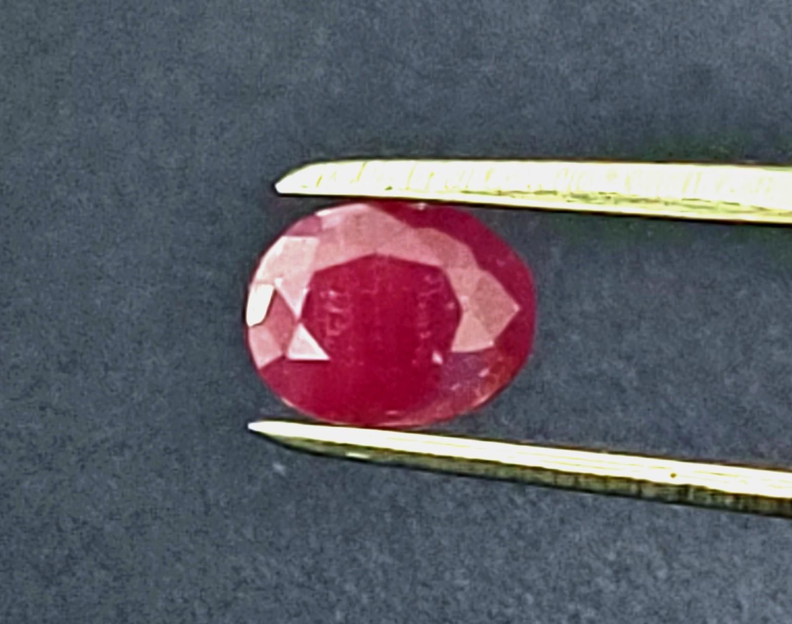 100% Natural Certified Corundum Ruby Oval Untreated 1.15ct