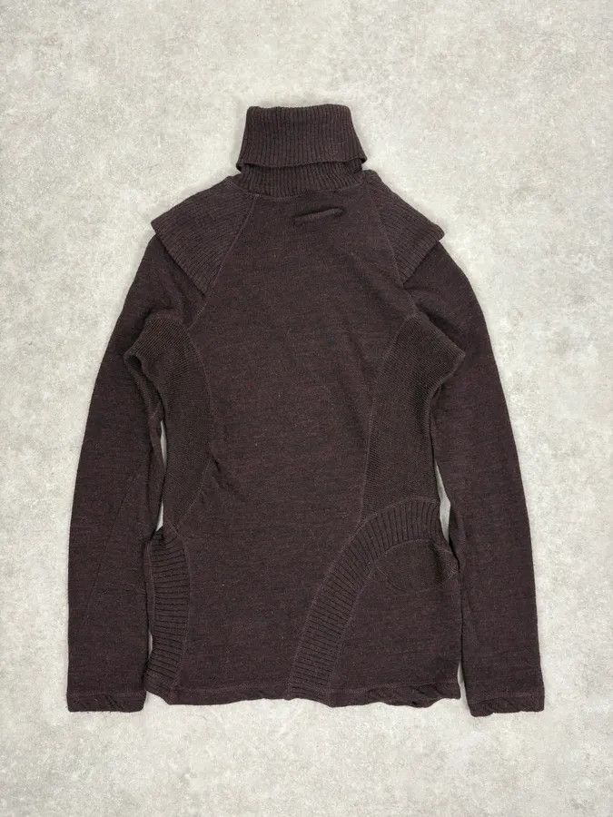 Jean Paul Gaultier 2000s Jean Paul Gaultier Asymetrical Burgundy Turtleneck Size S / US 4 / IT 40 - 4 Thumbnail