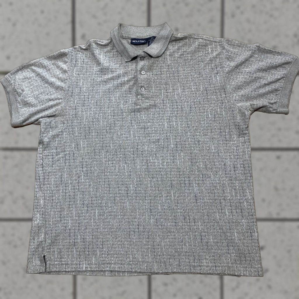 Vintage VINTAGE Puritan Polo Shirt Knit Textured Y2k Cotton Short Sleeve Button Brown Blue Yellow Spec 3D XL Mens Size US XL / EU 56 / 4 - 1 Thumbnail