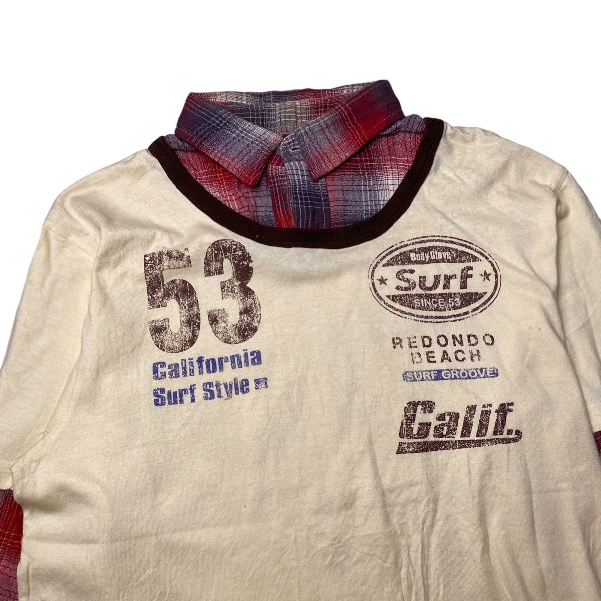 Hysteric Glamour 2000's Body Glove Double Layer Poem Plaid L/S Size US M / EU 48-50 / 2 - 2 Thumbnail