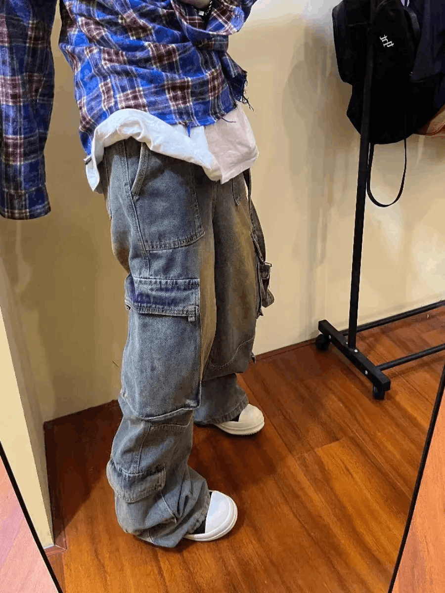Japanese Brand × Jean Washed vintage baggy wide leg jeans Size US 32 / EU 48 - 3 Thumbnail