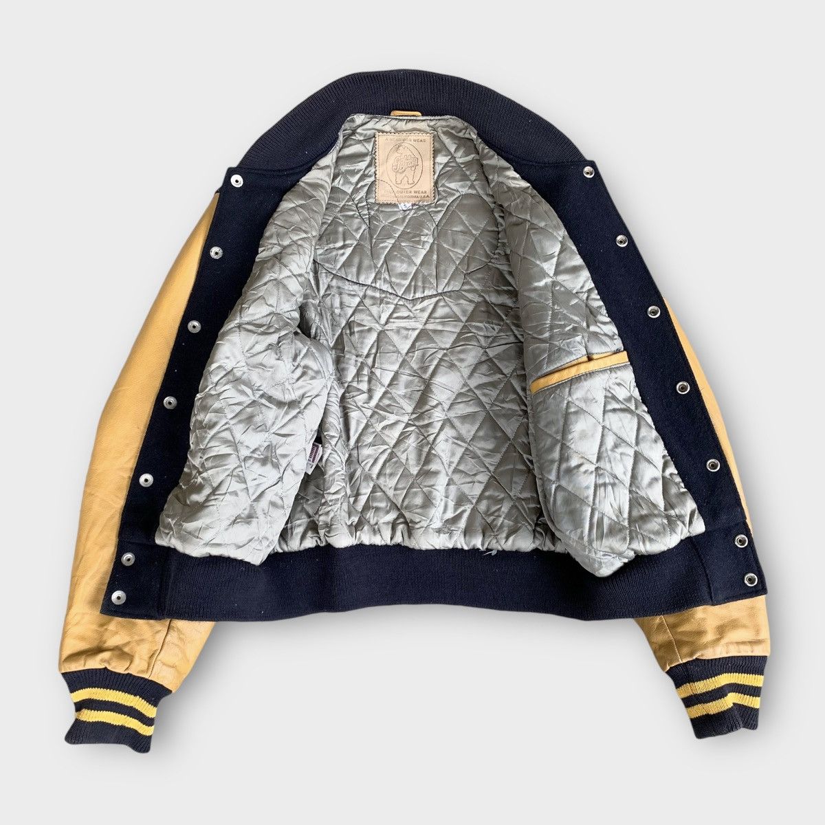 Leather Rare! Vintage 90s Golden Bear Oslo Wool Varsity Jacket Size US S / EU 44-46 / 1 - 5 Thumbnail