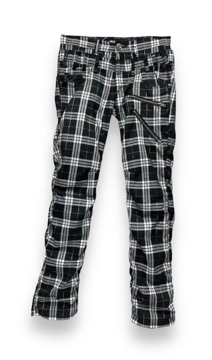 Japanese Brand ⚡️🔥NYLAUS Punk Gothic Tartan Bondage Zippers Double Waist Size US 29 - 4 Thumbnail