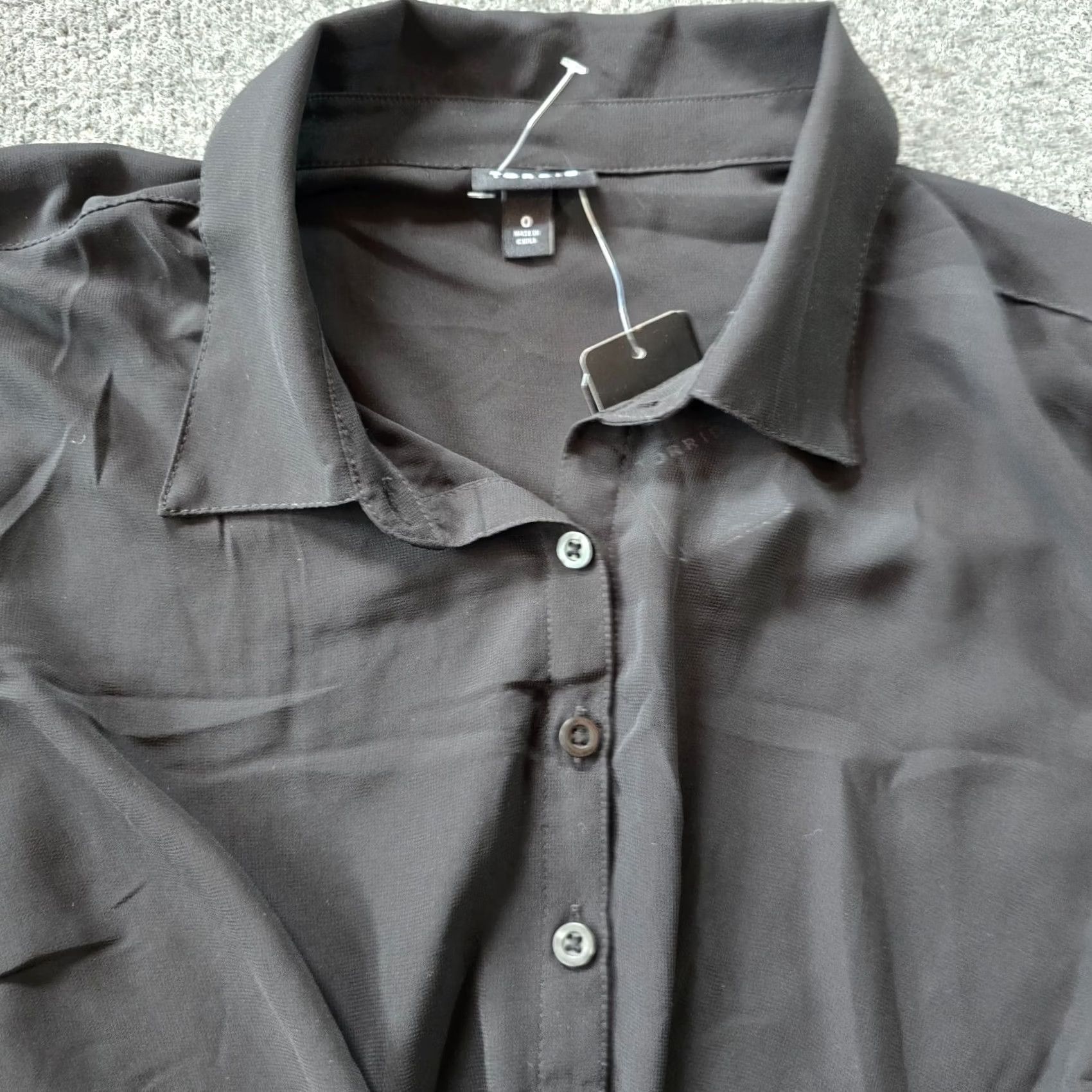 Torrid Torrid Top Women 0X Black Sheer Button Open Collared Long Sleeve Lightweight Casual Classic Basic Capsule Minimalist Size XL / US 12-14 / IT 48-50 - 2 Thumbnail