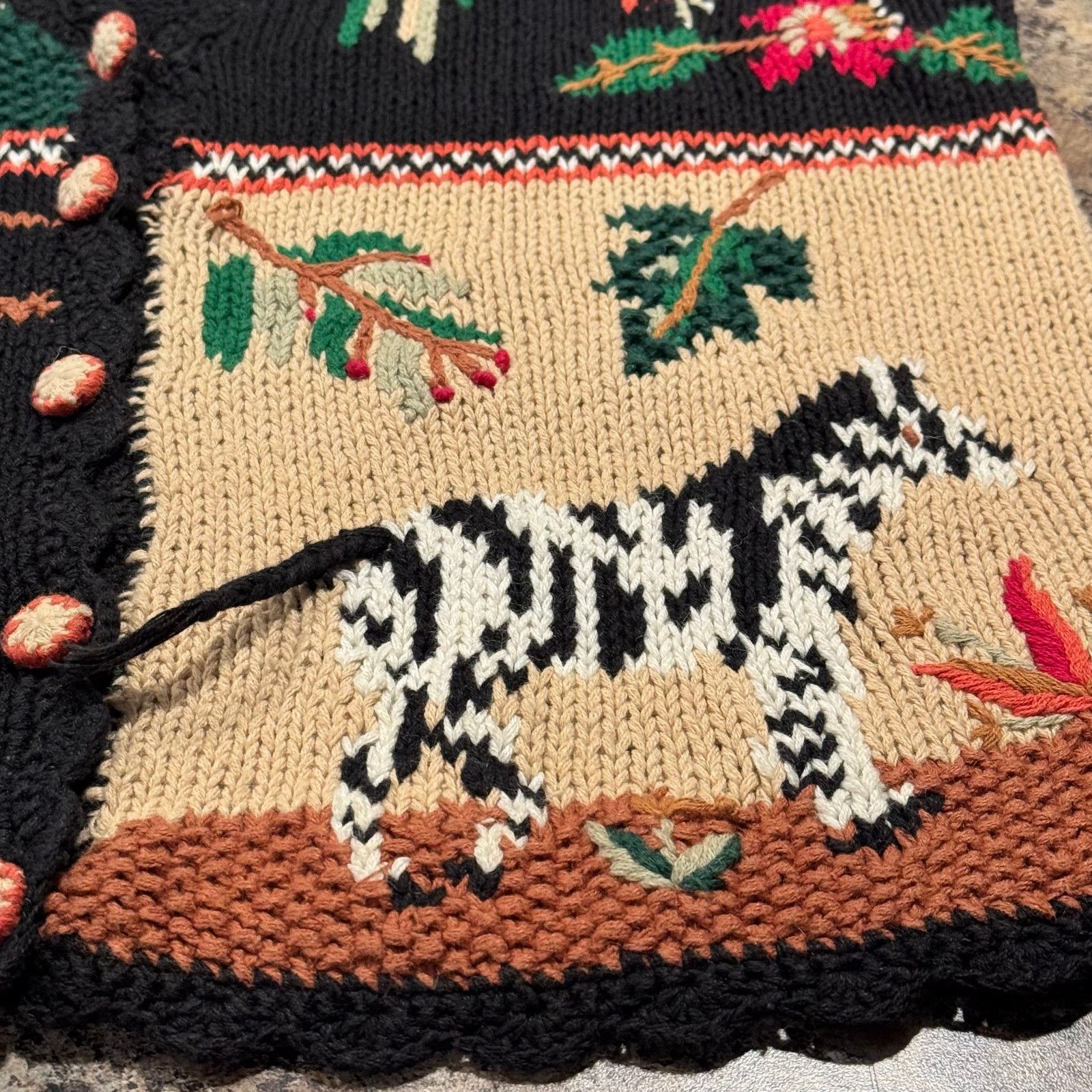 Other Vintage Hand Knit Sweater Vest Large Novelty Animal Safari Size L / US 10 / IT 46 - 7 Thumbnail