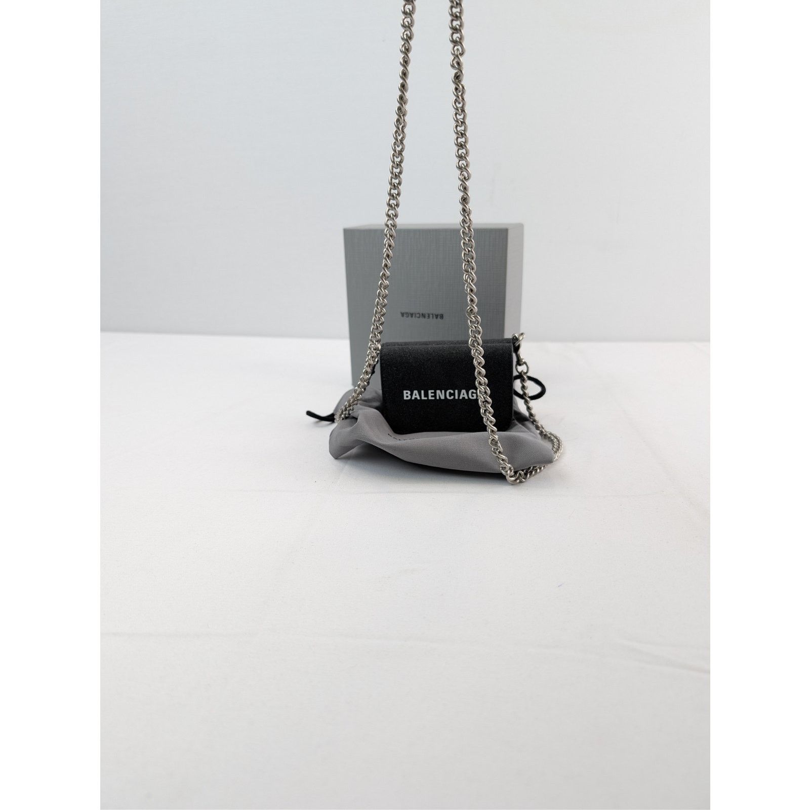 Balenciaga o1rshd1 Women's SMLG Sparkling Mini Wallet on Chain in Black Size ONE SIZE - 7 Thumbnail