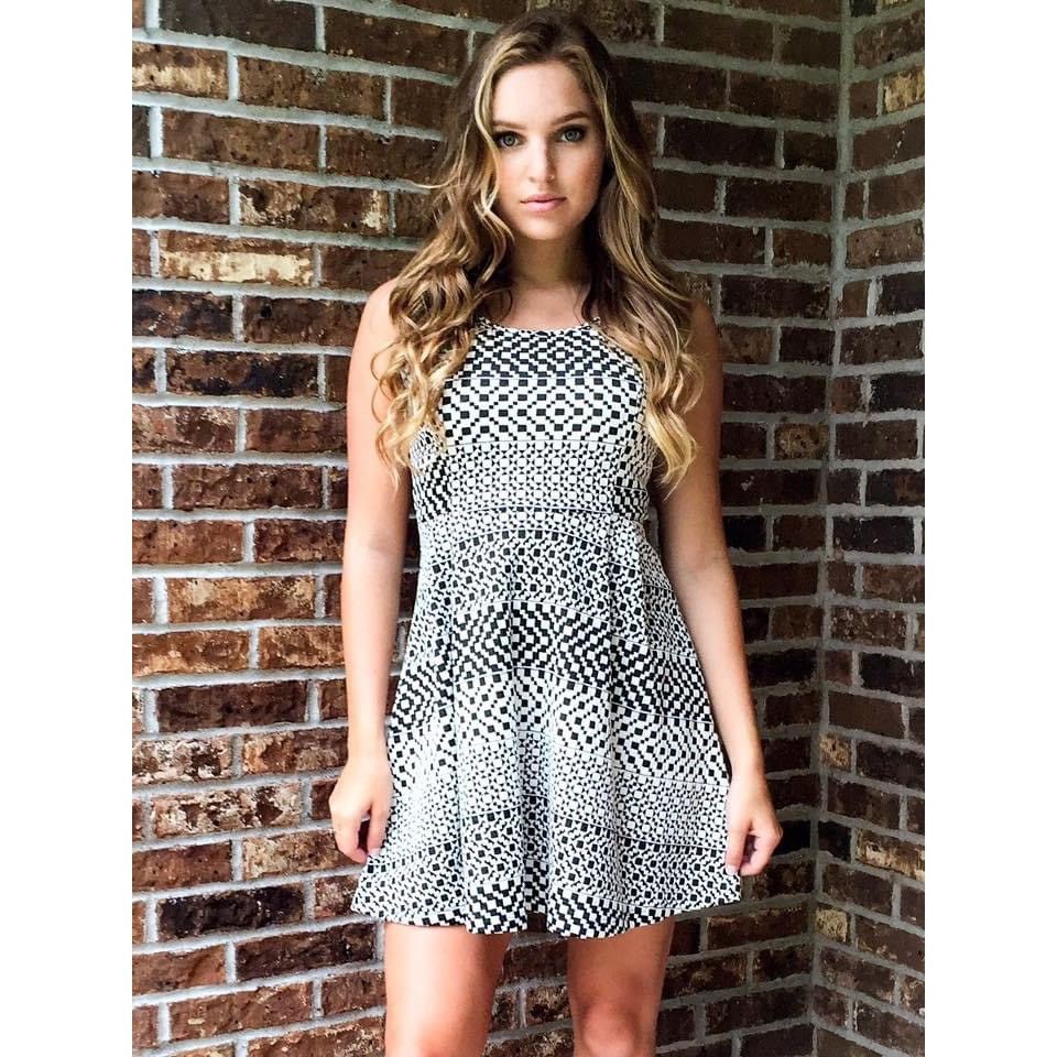 Other NWT Black & White Fit & Flare Mini Dress | Mod Mob Wife Offi Size L / US 10 / IT 46 - 1 Thumbnail