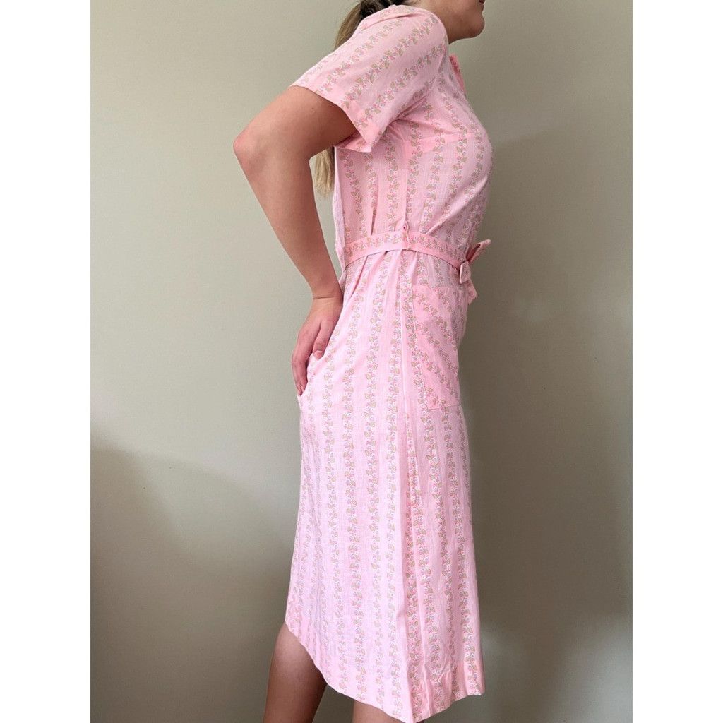 Vintage Deadstock 1960s Vintage Womens Spring Flowers Shirt Dress Size M / US 6-8 / IT 42-44 - 5 Thumbnail