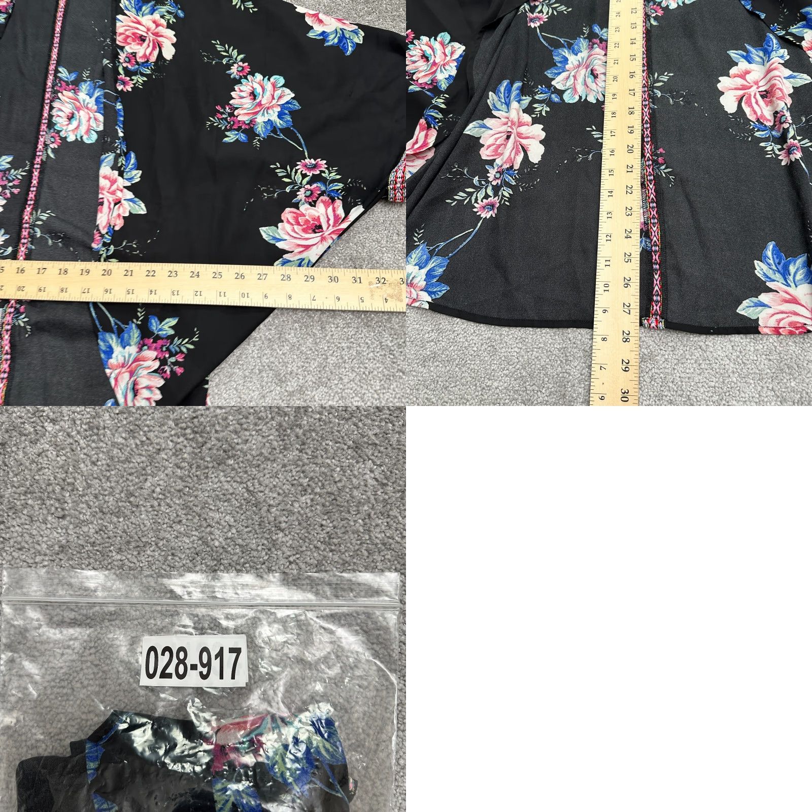 Vintage Unbranded Black Floral Kimono Top Womens XL Casual Beach Bohemian Open Cover Up Shirt Blouse Size XL / US 12-14 / IT 48-50 - 8 Thumbnail