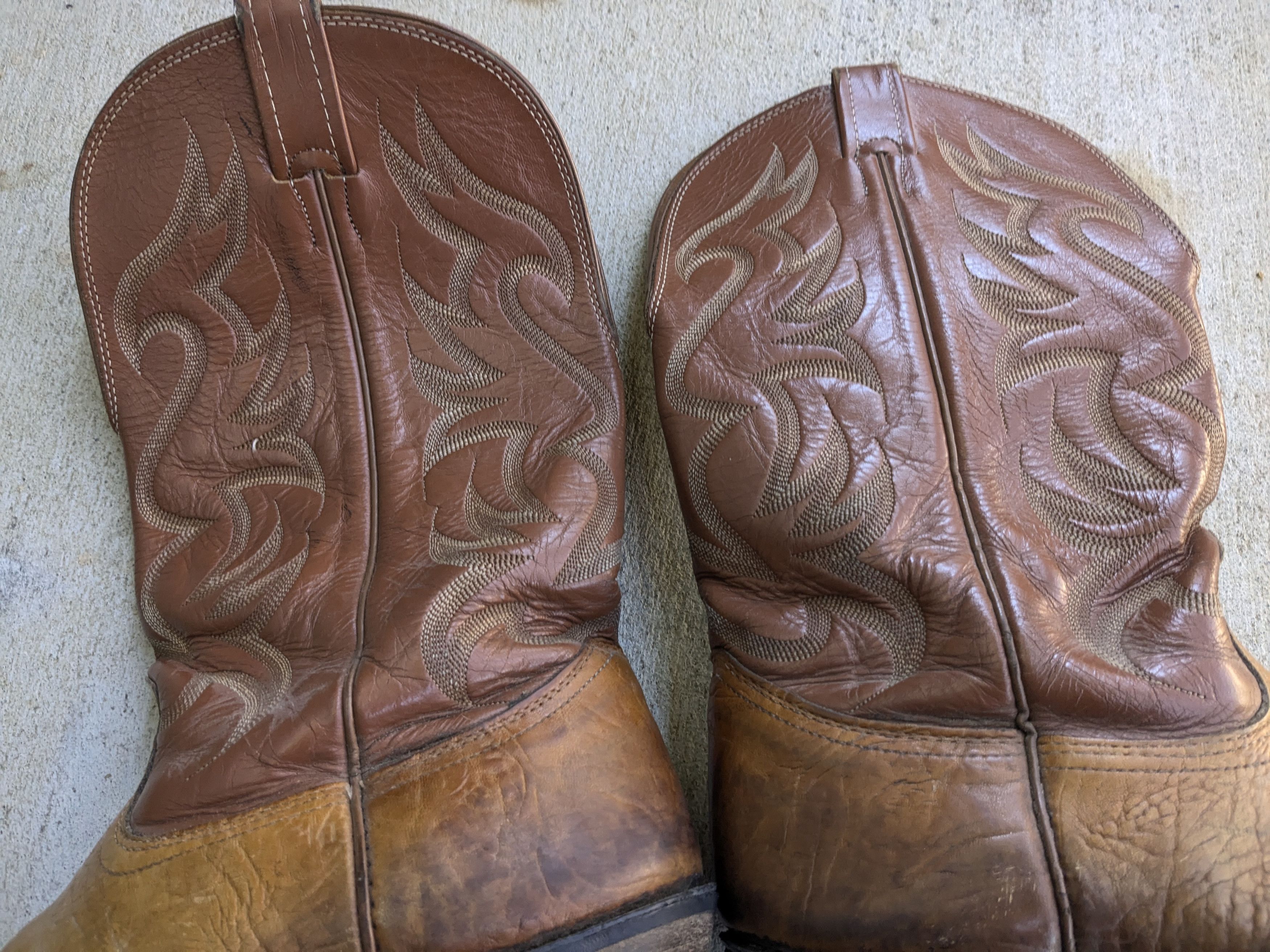 Genuine Leather Nocona Cowboy Boots Brown Leather 12 D Leather USA Size US 12 / EU 45 - 6 Thumbnail