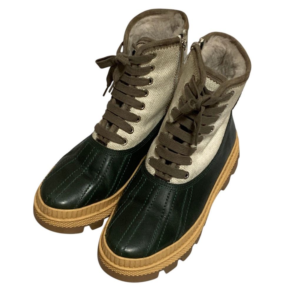 Jimmy Choo Jimmy Choo JIMMY CHOO OSKAR leather canvas rubber boots Leather Shoes DUTY FREE for USA Size ONE SIZE - 1 Thumbnail
