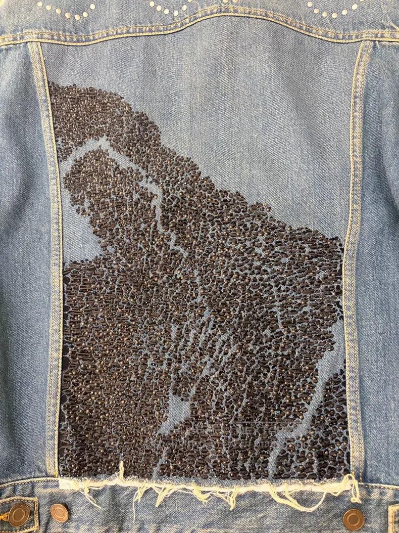 Saint Laurent Paris Saint Laurent Paris Studded Rhinestone Denim Jacket i Size US L / EU 52-54 / 3 - 3 Thumbnail