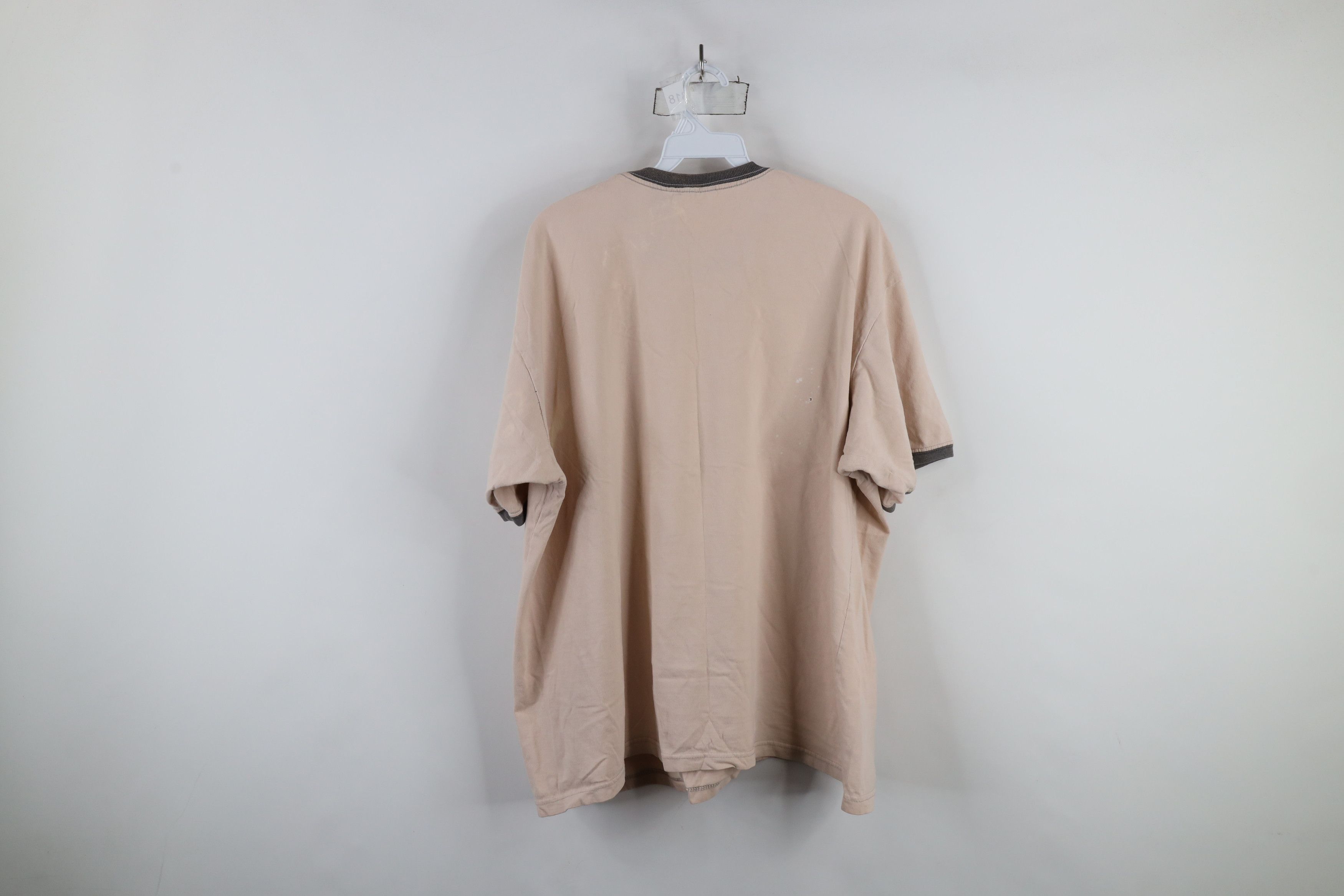 Vintage Vintage 90s Streetwear Short Sleeve Ringer T-Shirt Beige Size US XL / EU 56 / 4 - 13 Thumbnail