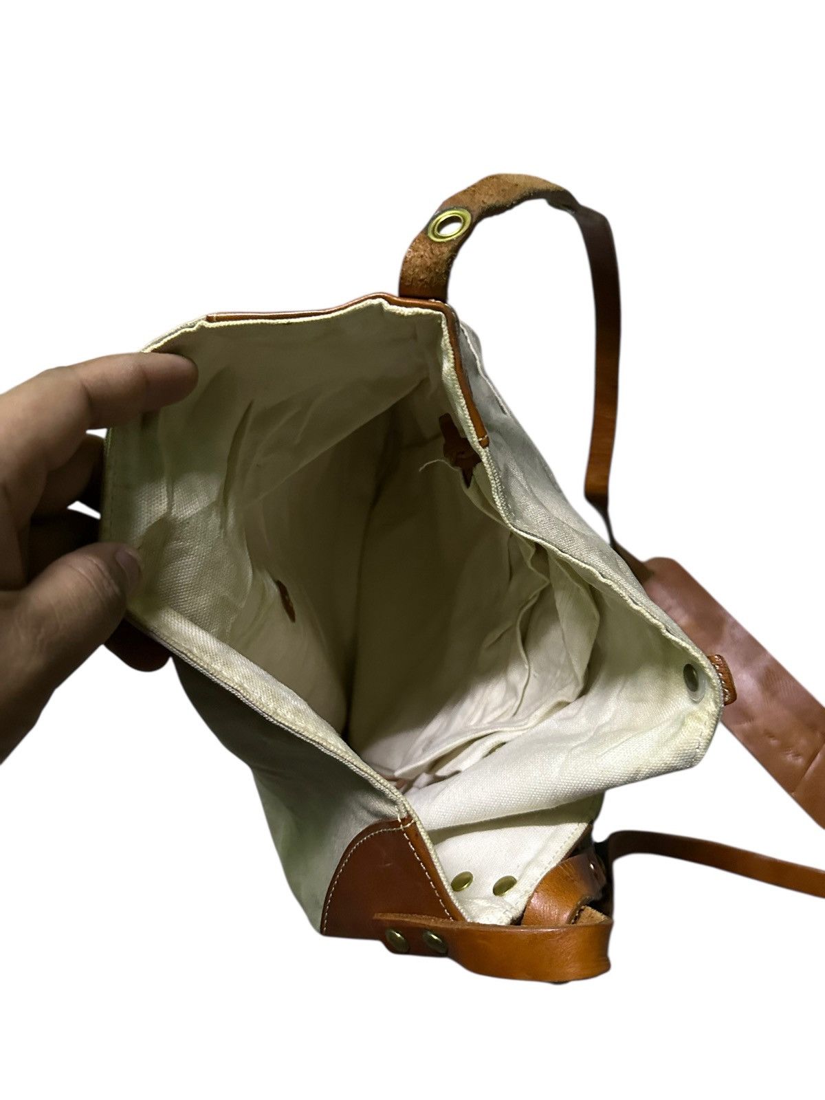 Japanese Brand Vintage Marine day canvas leather sling bag Size ONE SIZE - 5 Thumbnail