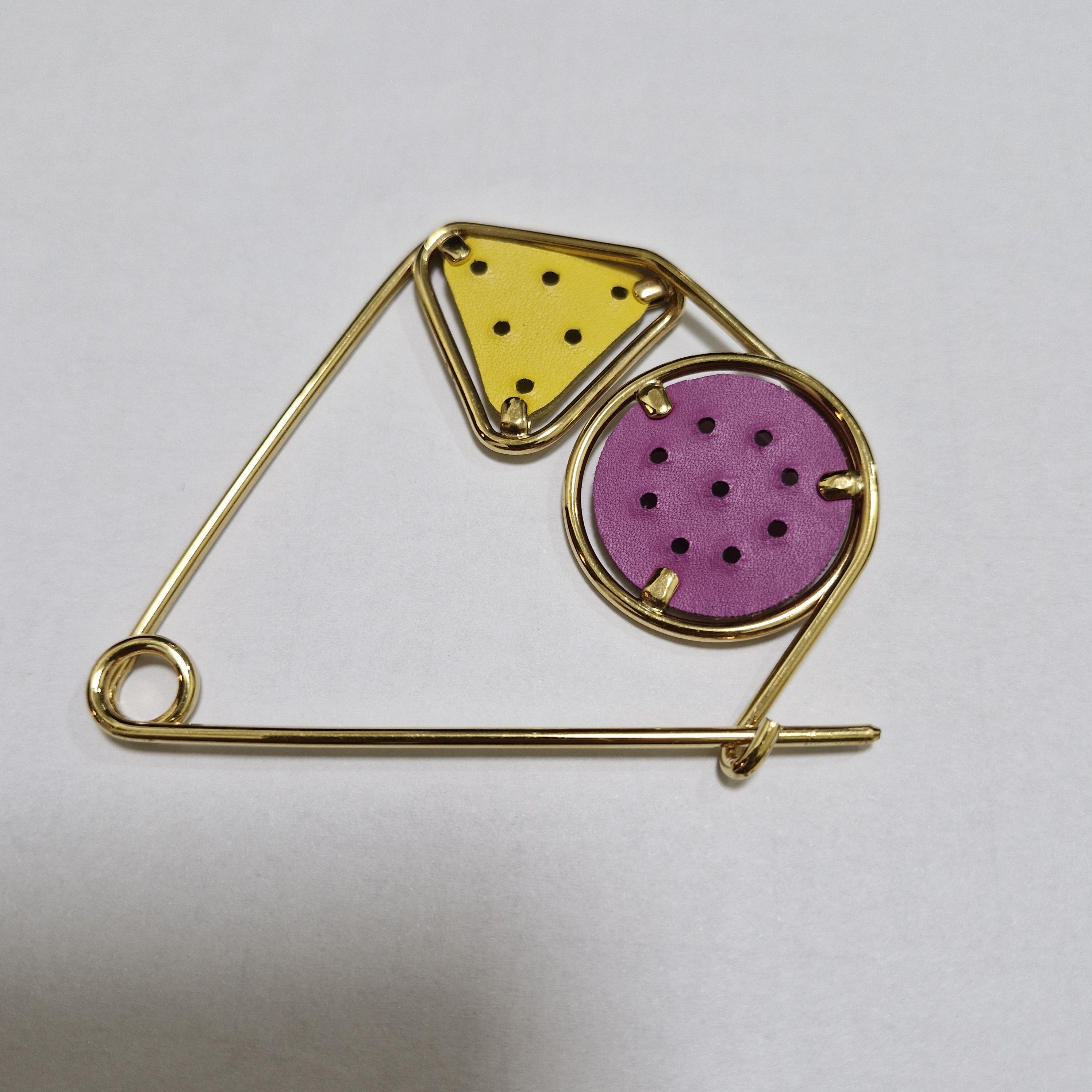 Loewe LOEWE Meccano Gold Leather Brooch Pin Size ONE SIZE - 6 Thumbnail