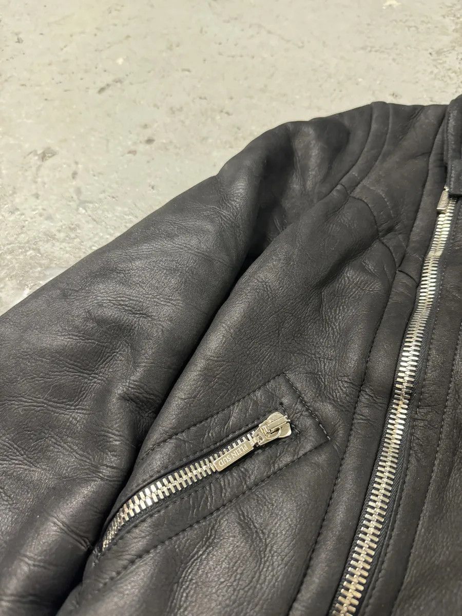 Vintage 2000s Plein Sud Faycal Amor Black Shearling Leather Asymmetrical Jacket Size M / US 6-8 / IT 42-44 - 6 Thumbnail