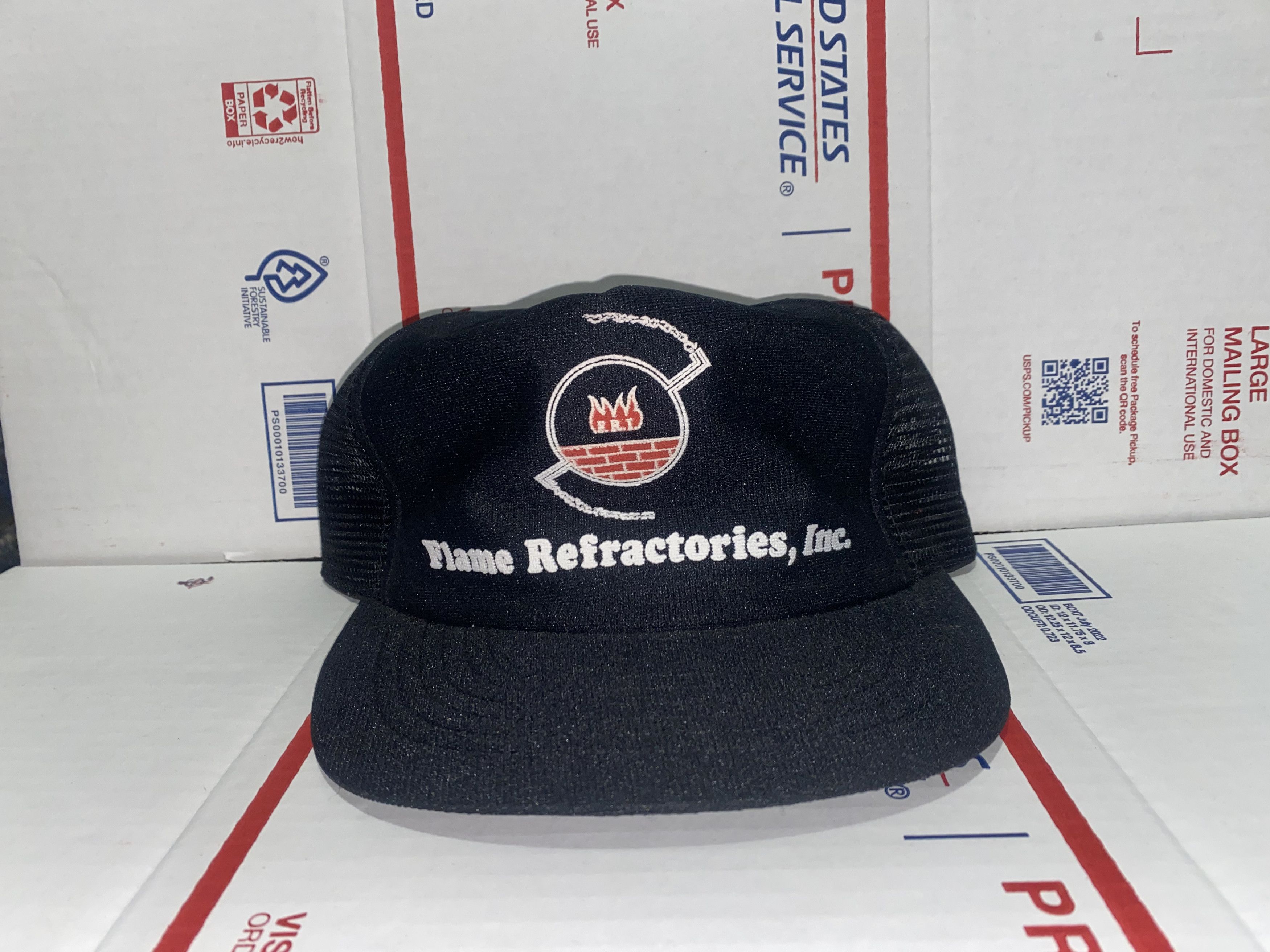 Vintage Made in USA Trucker Hat Snapback Cap Flame Refractories Inc. Size ONE SIZE - 1 Thumbnail