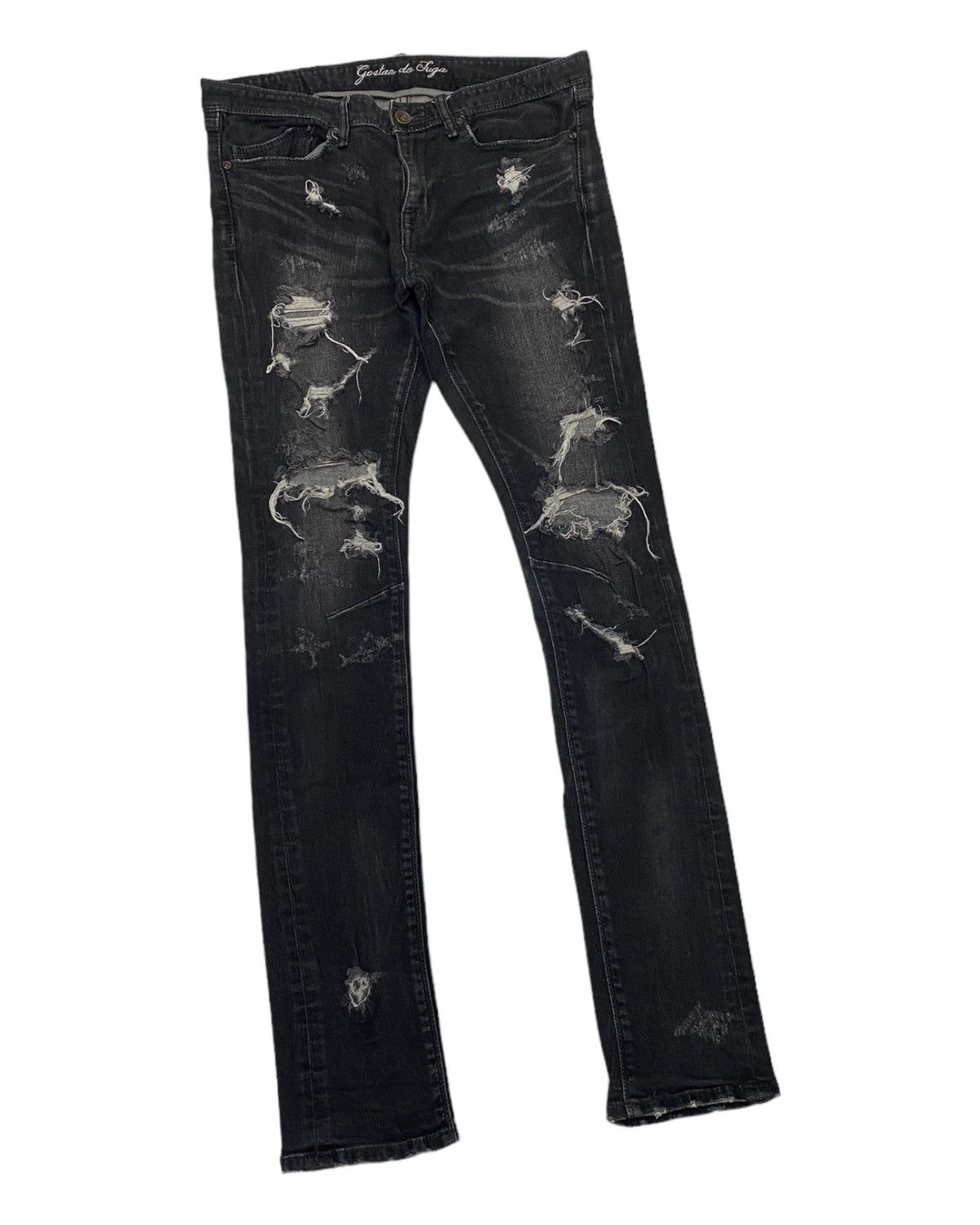 GOSTAR DE FUGA GOSTAR DE FUGA DISTRESSED DENIM JEANS SKINNY PUNK Size US 31 - 5 Thumbnail