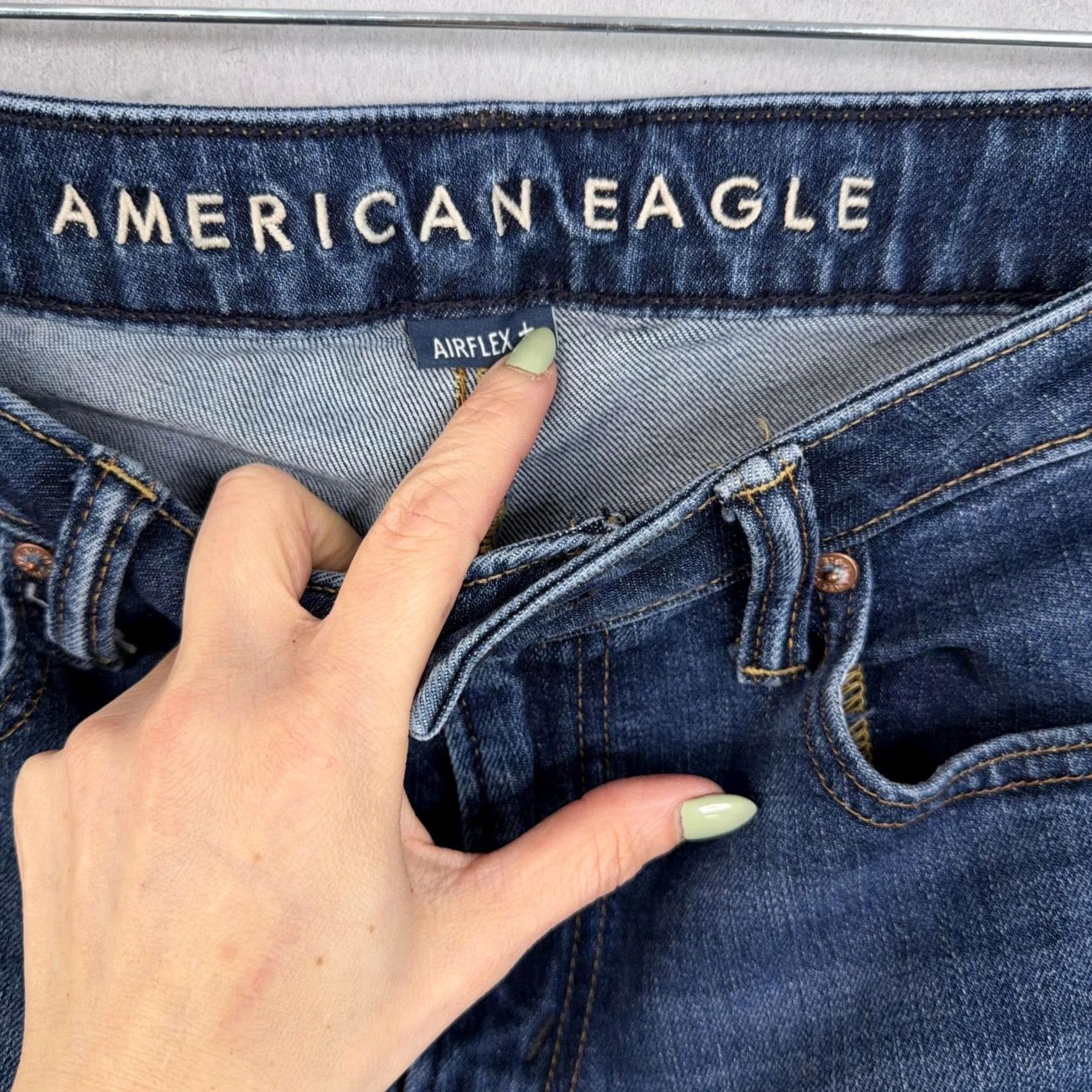 American Eagle Outfitters American Eagle Outfitters Jeans Mens Slim Straight AirFlex Blue Med Wash 30x30 inseam 30” Denim Cotton Poly Stretch Logo Size US 30 / EU 46 - 3 Thumbnail