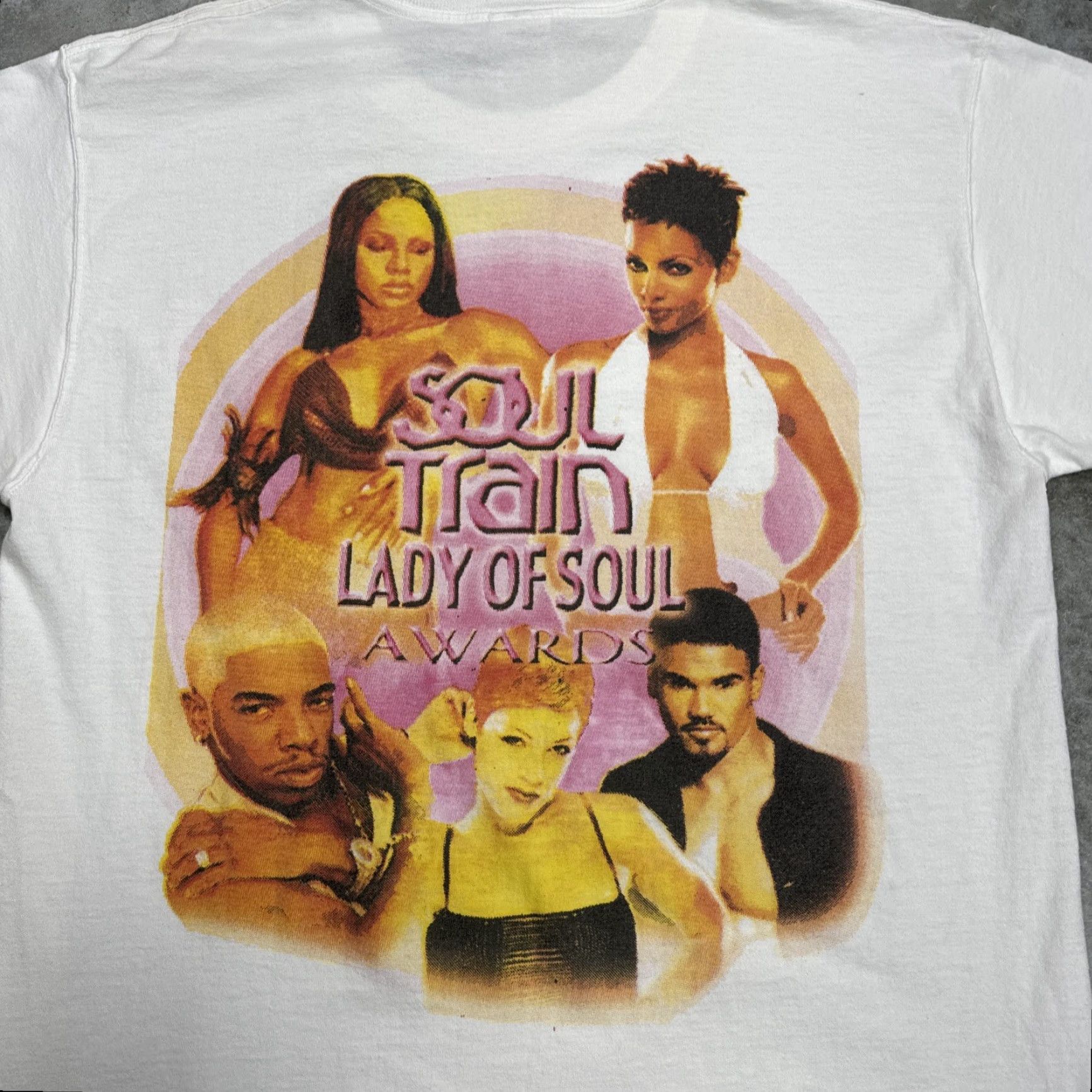 Vintage VINTAGE Soul Train shirt Mens L White 90s Hip Hop rap tee 2002 Lady of Soul awards graphic print shirts Size US L / EU 52-54 / 3 - 5 Thumbnail