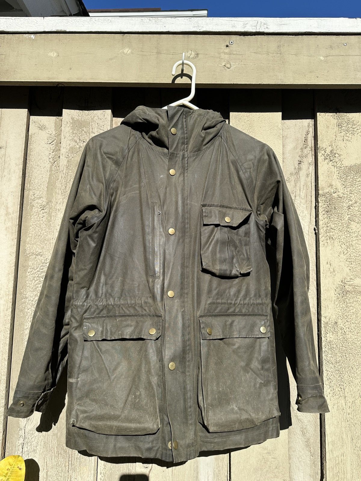 image of Freemans Sporting Club Isle Of Man Waxed Jacket Like Barbour in Olive, Men's (Size XS)