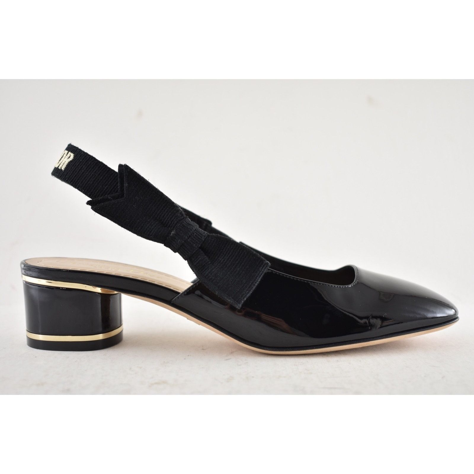 Dior Dior Miss Dior Paris Black Patent Bow Slingback Strap Size US 8.5 / IT 38.5 - 2 Thumbnail