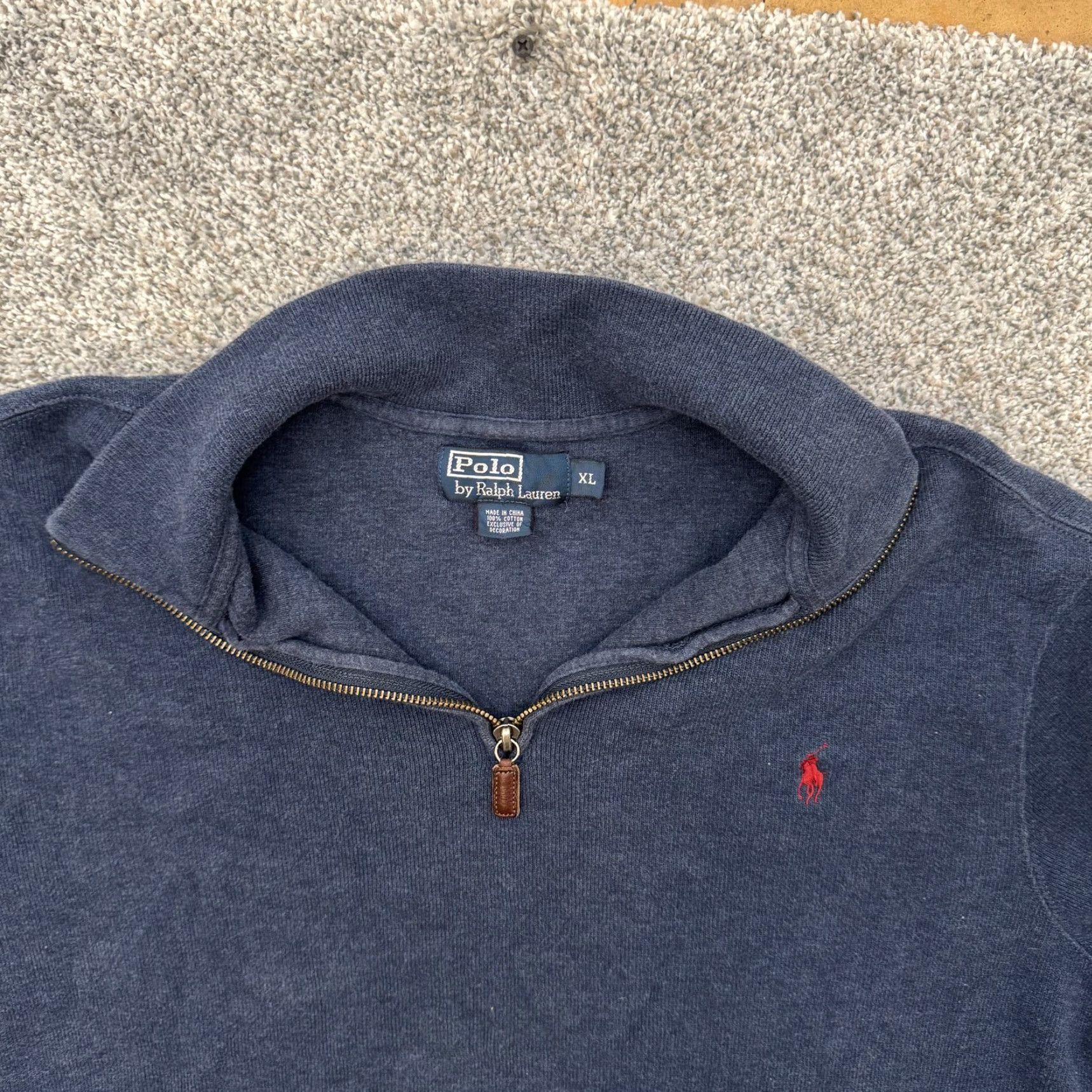 Polo Ralph Lauren Polo Ralph Lauren Sweater Quarter Zip XL Men Navy Blue Mock Neck 1/4 Zip Collared Pullover Knit Classic Vintage Preppy Modern Minimalist Size US XL / EU 56 / 4 - 4 Thumbnail
