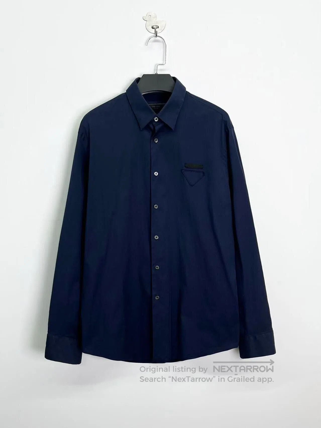 Prada prada deep blue logo collared shirt. Size US L / EU 52-54 / 3 - 1 Thumbnail