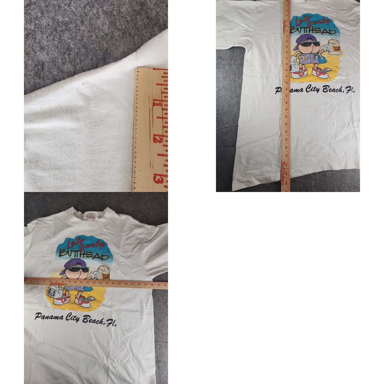 Vintage VINTAGE 1990s Butthead T-Shirt SZ Shirt XL White Mens Funny USA Panama City Fl Size US XL / EU 56 / 4 - 8 Thumbnail