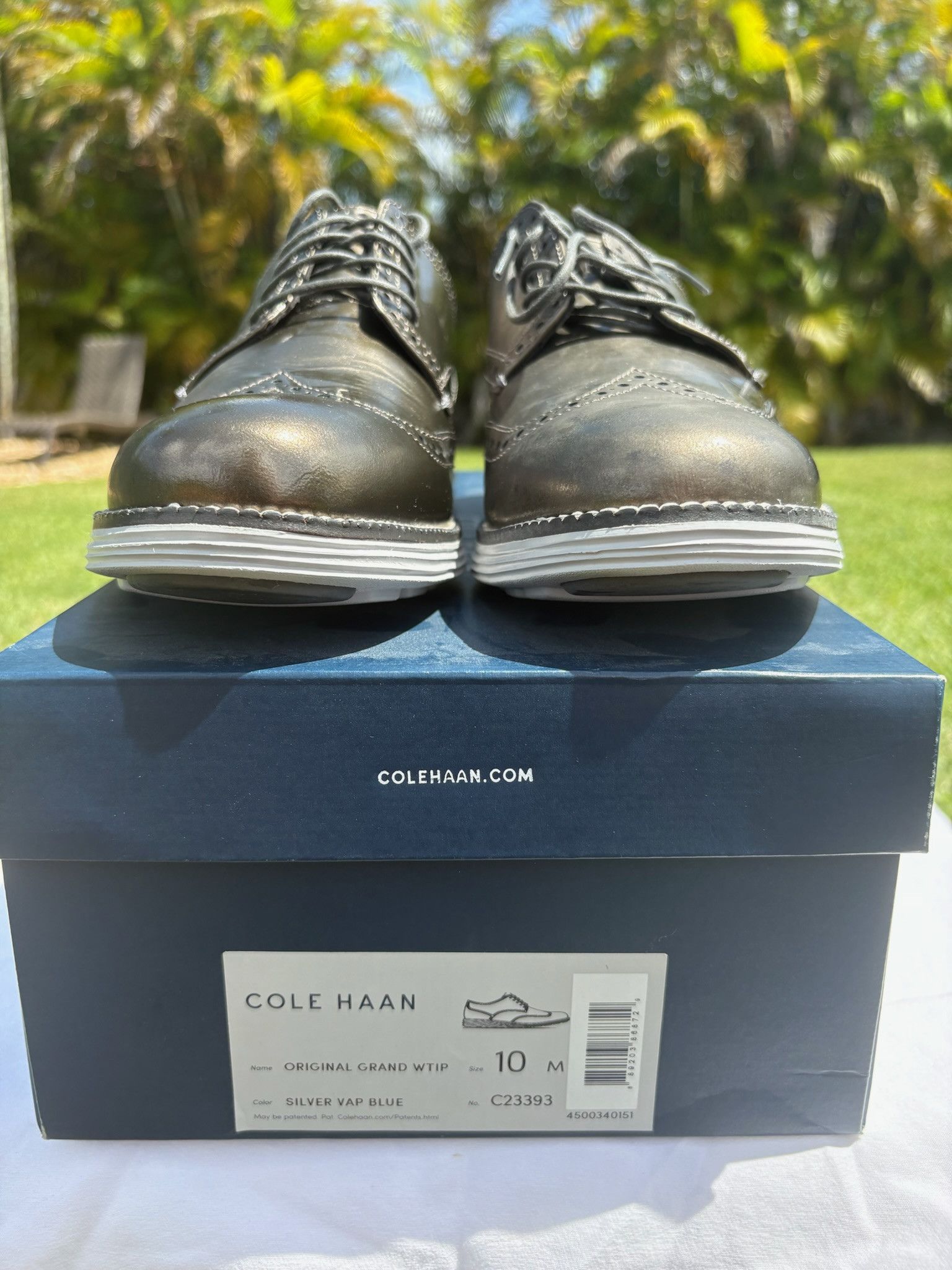 Cole Haan Cole Haan Silver Wingtip Dress Shoes Size US 10 / EU 43 - 3 Thumbnail