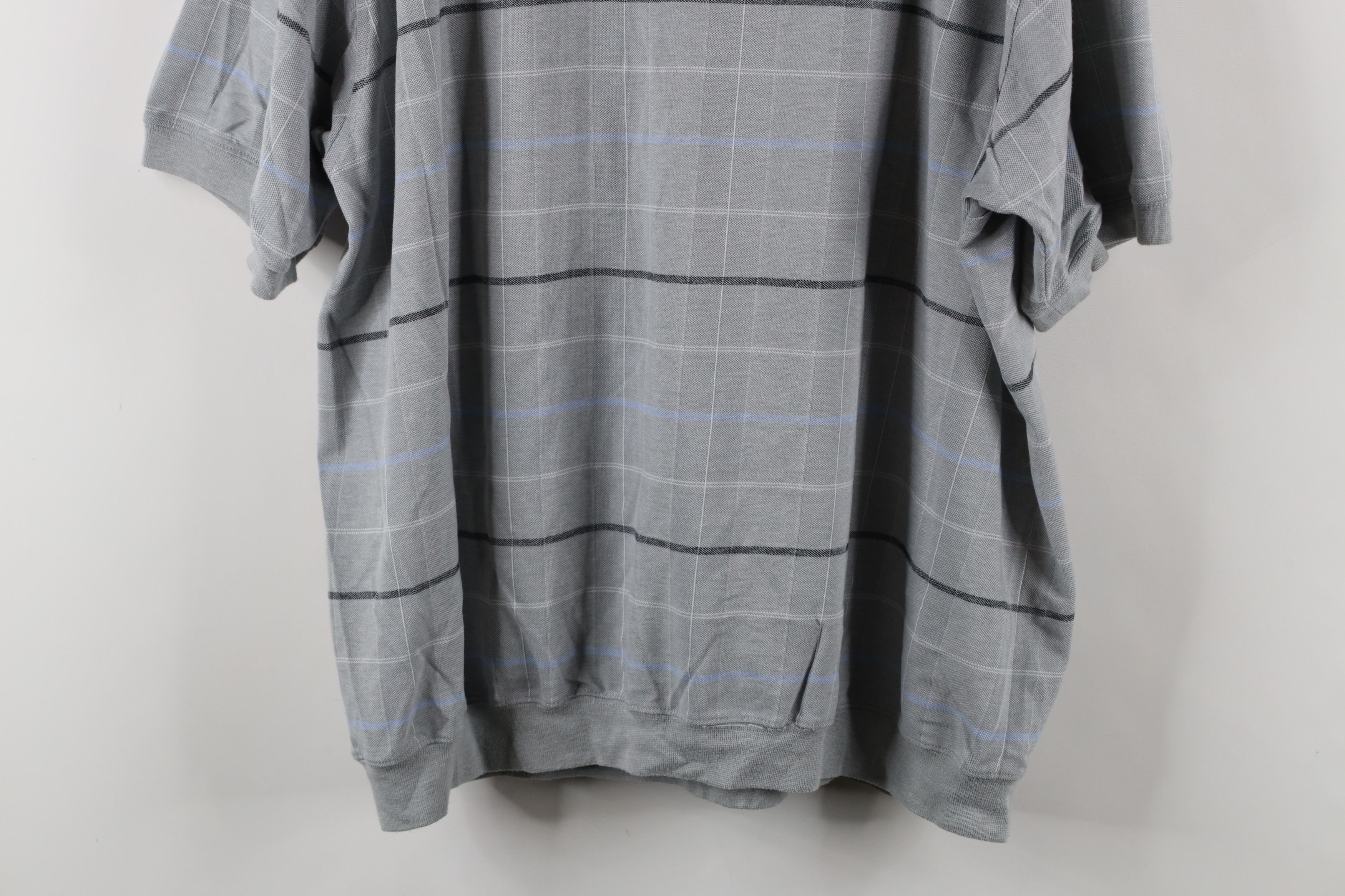 Vintage Vintage 90s Streetwear Pullover Polo Shirt Gray Plaid Size US XXL / EU 58 / 5 - 12 Thumbnail