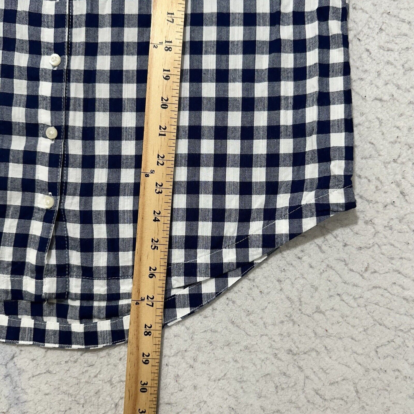 St. Johns Bay St. John's Bay Medium Navy Blue White Gingham Shirt Blouse Size M / US 6-8 / IT 42-44 - 9 Thumbnail