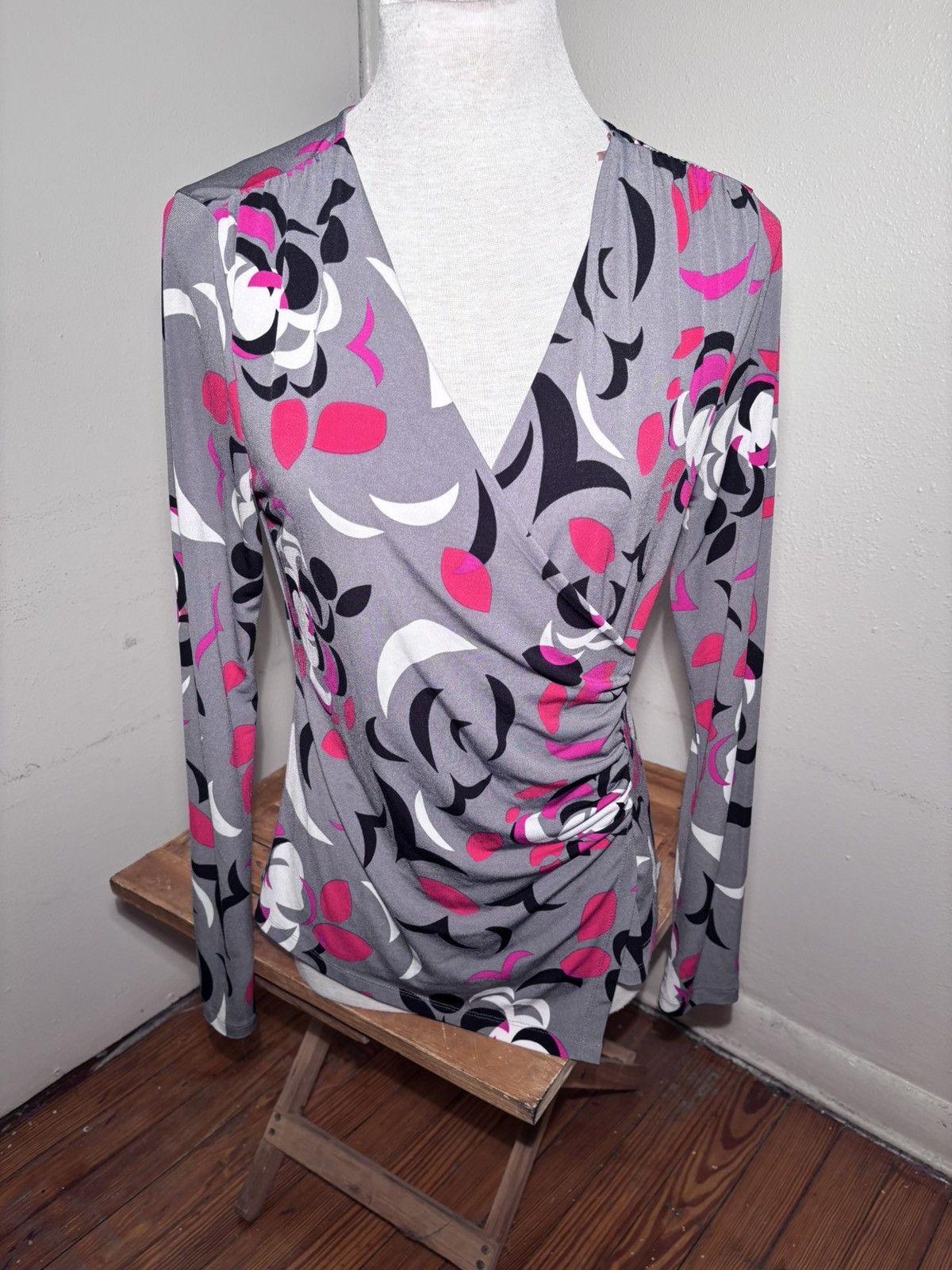 Kenneth Cole Kenneth Cole Printed Wrap Blouse Size S / US 4 / IT 40 - 1 Thumbnail