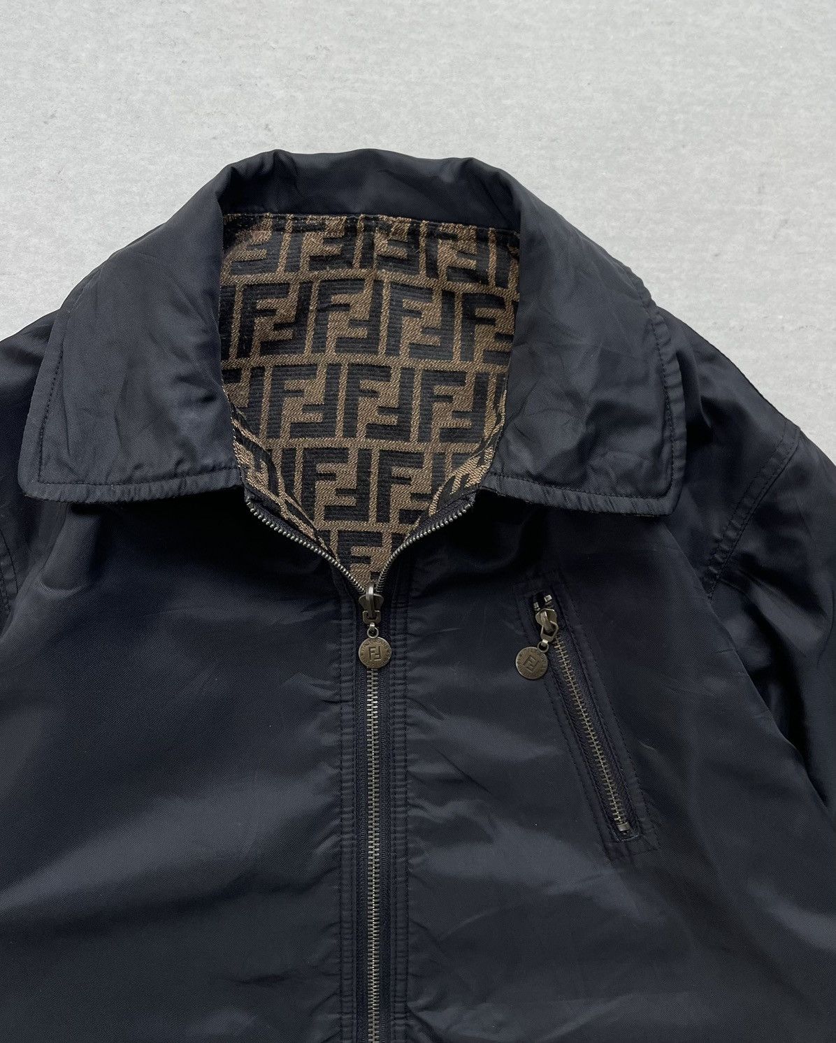 Fendi 🔥VINTAGE FENDI ROMA ZUCCA MONOGRAM PATTERN REVERSIBLE JACKET Size US L / EU 52-54 / 3 - 15 Thumbnail