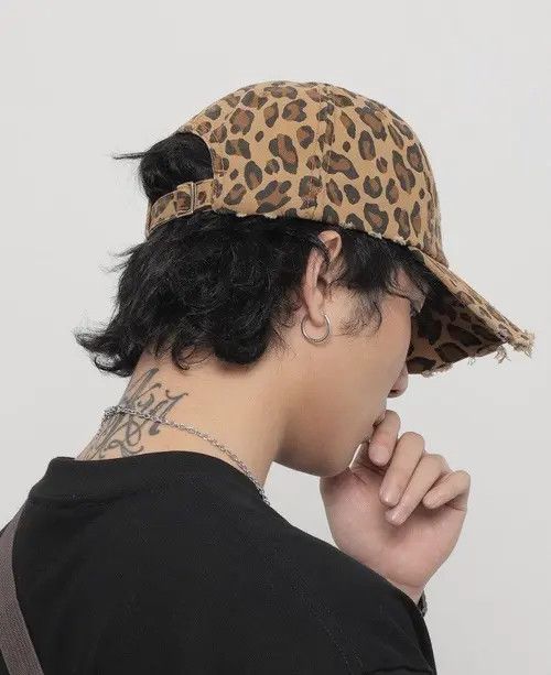 Other Retro punk vintage leopard distressed raw cap hat Size ONE SIZE - 2 Thumbnail