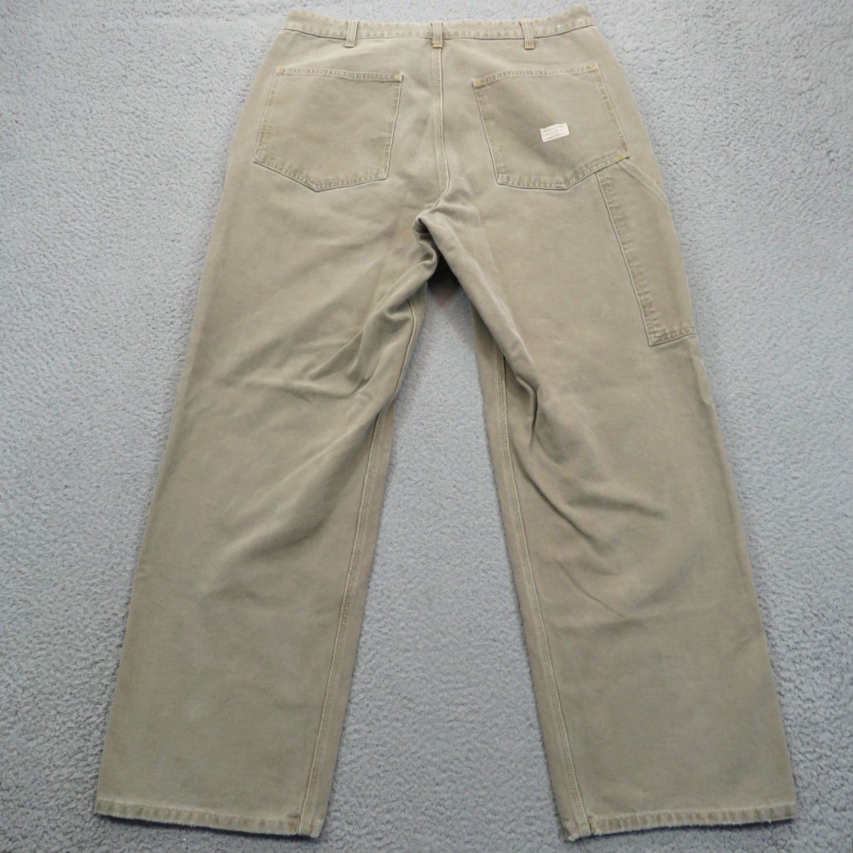 Gap VINTAGE Gap Pants Mens 36 Baggy Y2K Mechanic Wide Pipe Leg Skater Canvas Heavy 36x32 Beige Cotton Cargo Pocket 90s Grunge Hip Hop USA Skater Mens Size US 36 / EU 52 - 2 Thumbnail
