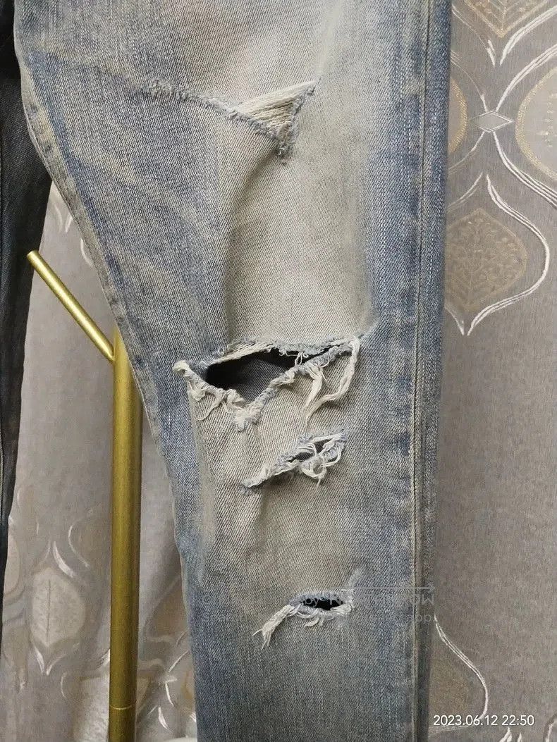 Saint Laurent Paris Saint Laurent Distressed Denim Jeans. Size US 31 - 3 Thumbnail