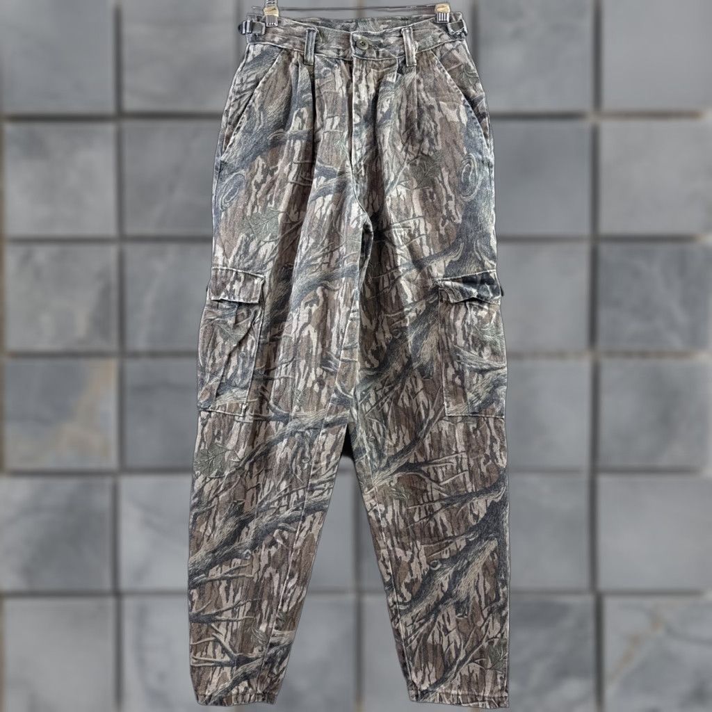 Vintage VINTAGE Mossy Oak Pants Mens 26x30 Cargo Denim Hunting Camo Streetwear Size US 29 - 1 Thumbnail