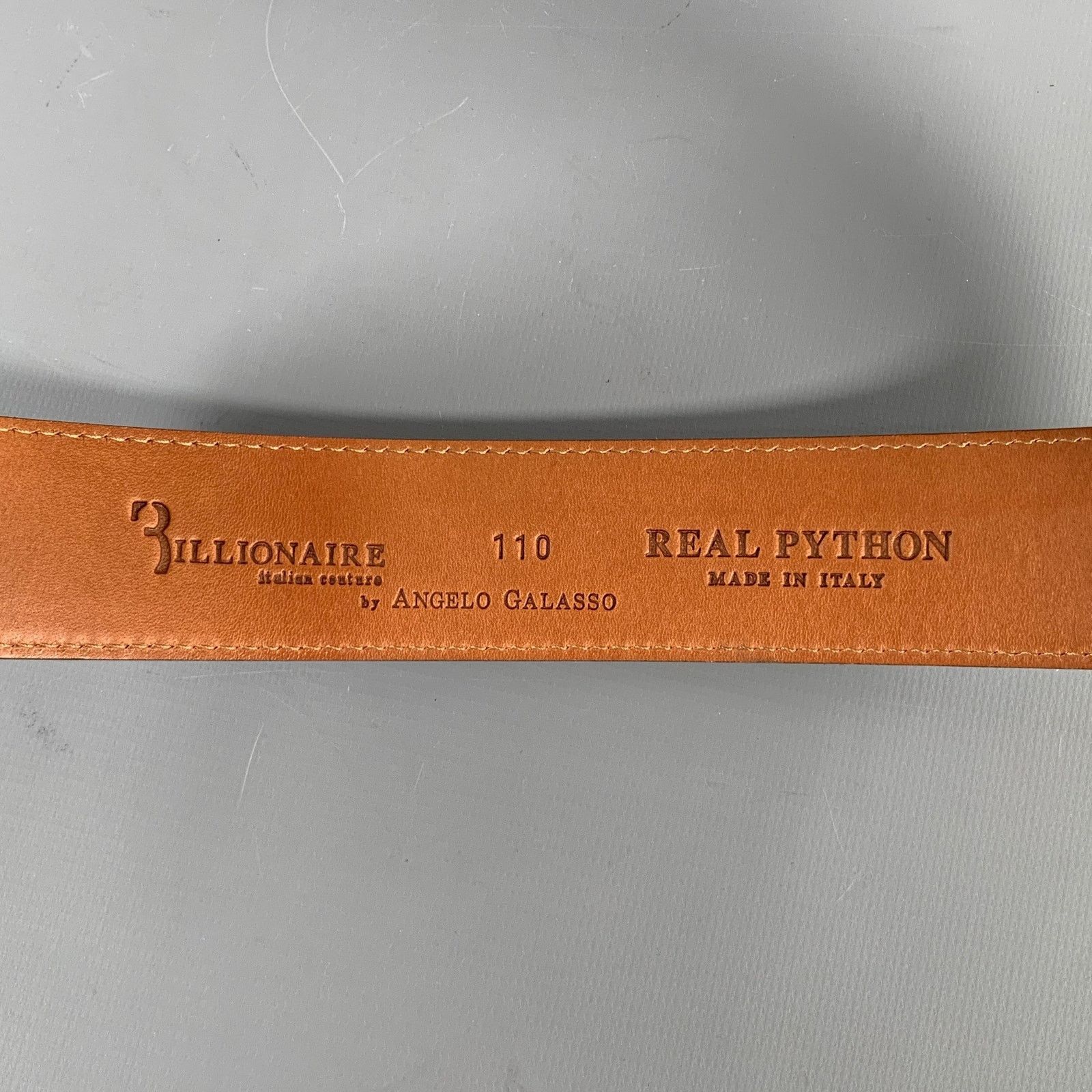 Billionaire Couture Size 40 Off White Textured Phython Skin Leather Belt Size 40 - 6 Thumbnail