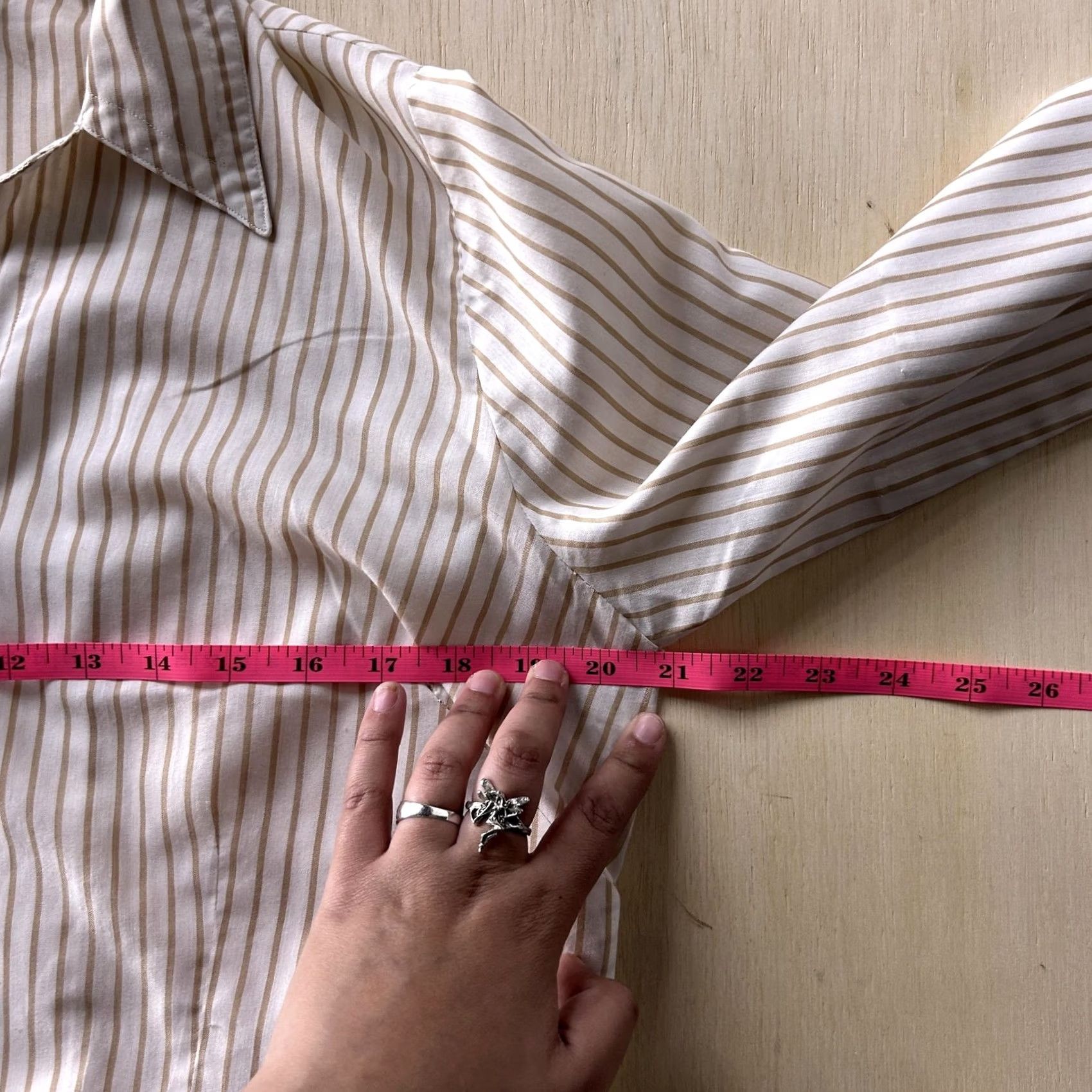 Evan Picone Evan Picone Button-Up Shirt Womens Medium White Stripe 3/4 Sleeve Top Blouse Size M / US 6-8 / IT 42-44 - 4 Thumbnail