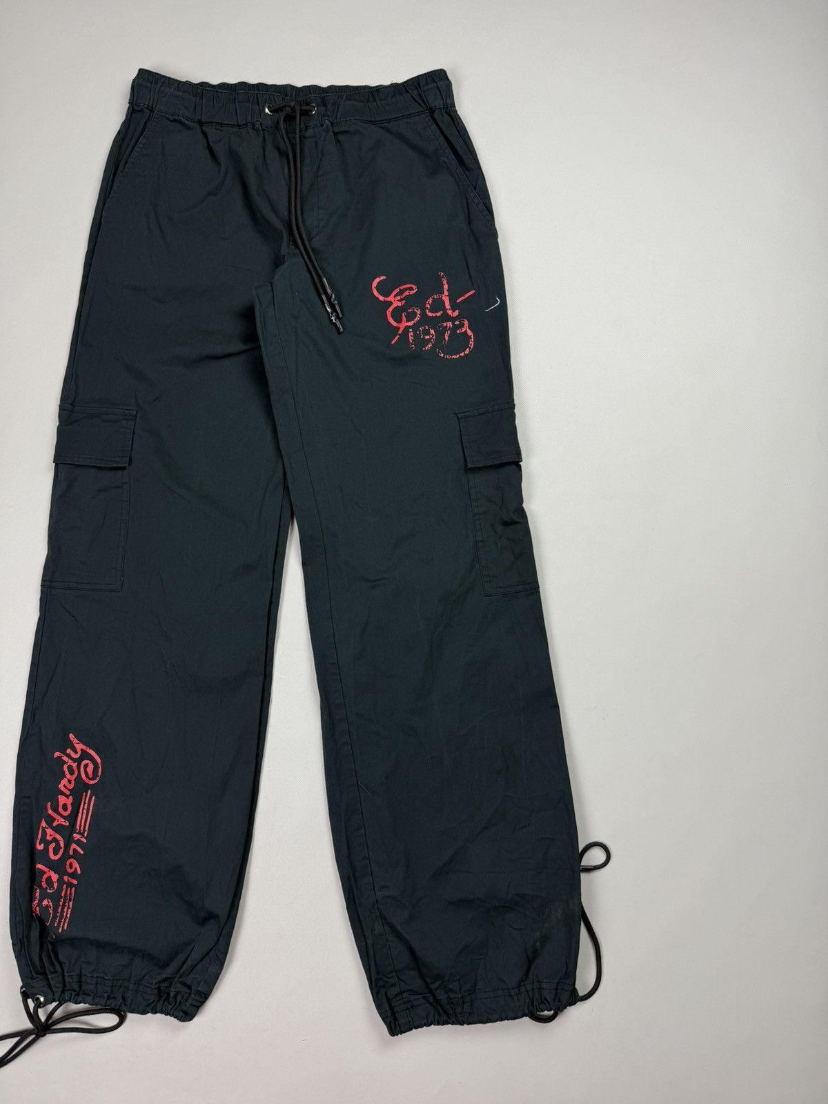 Ed Hardy Ed Hardy Urban Cargo Graphic Print Y2K Parachute Pants Size 28" / US 6 / IT 42 - 3 Thumbnail